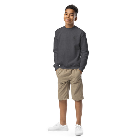Youth Crewneck Sweatshirt with Black Logo